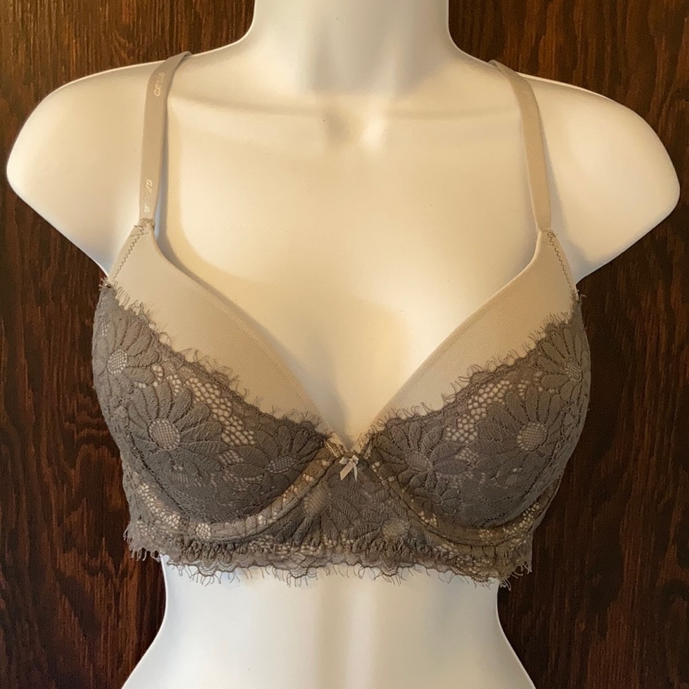 Aerie Gray Lace Bra